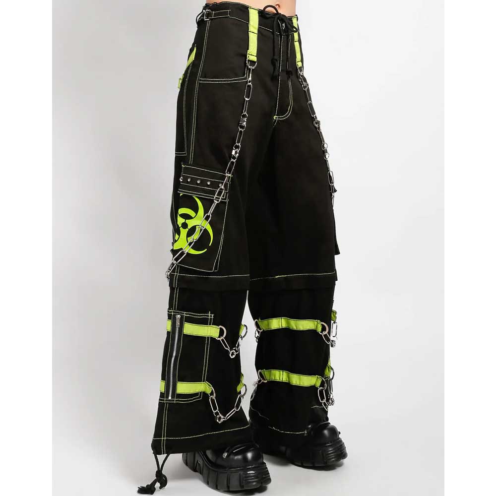 Tripp NYC - Biohazard Zip Off Wide leg trousers - Zip- off - Black/Green